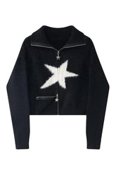 Pull duveteux zippé Fall Star